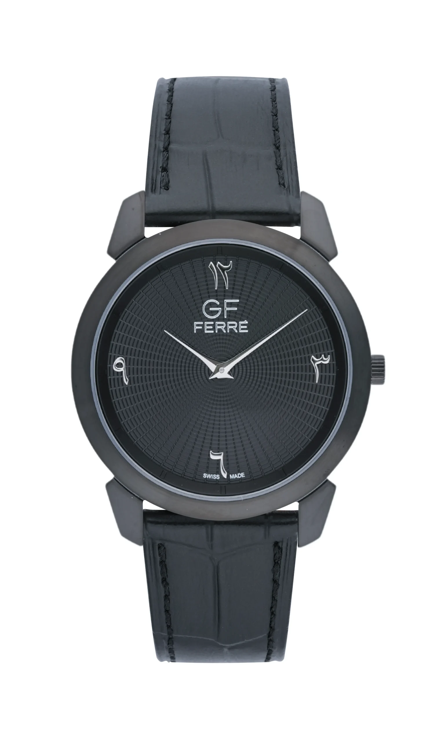 GFBBK29612M.webp GF Ferre- Unisex- Black Case- Black Dial- Black Leather - Image 1