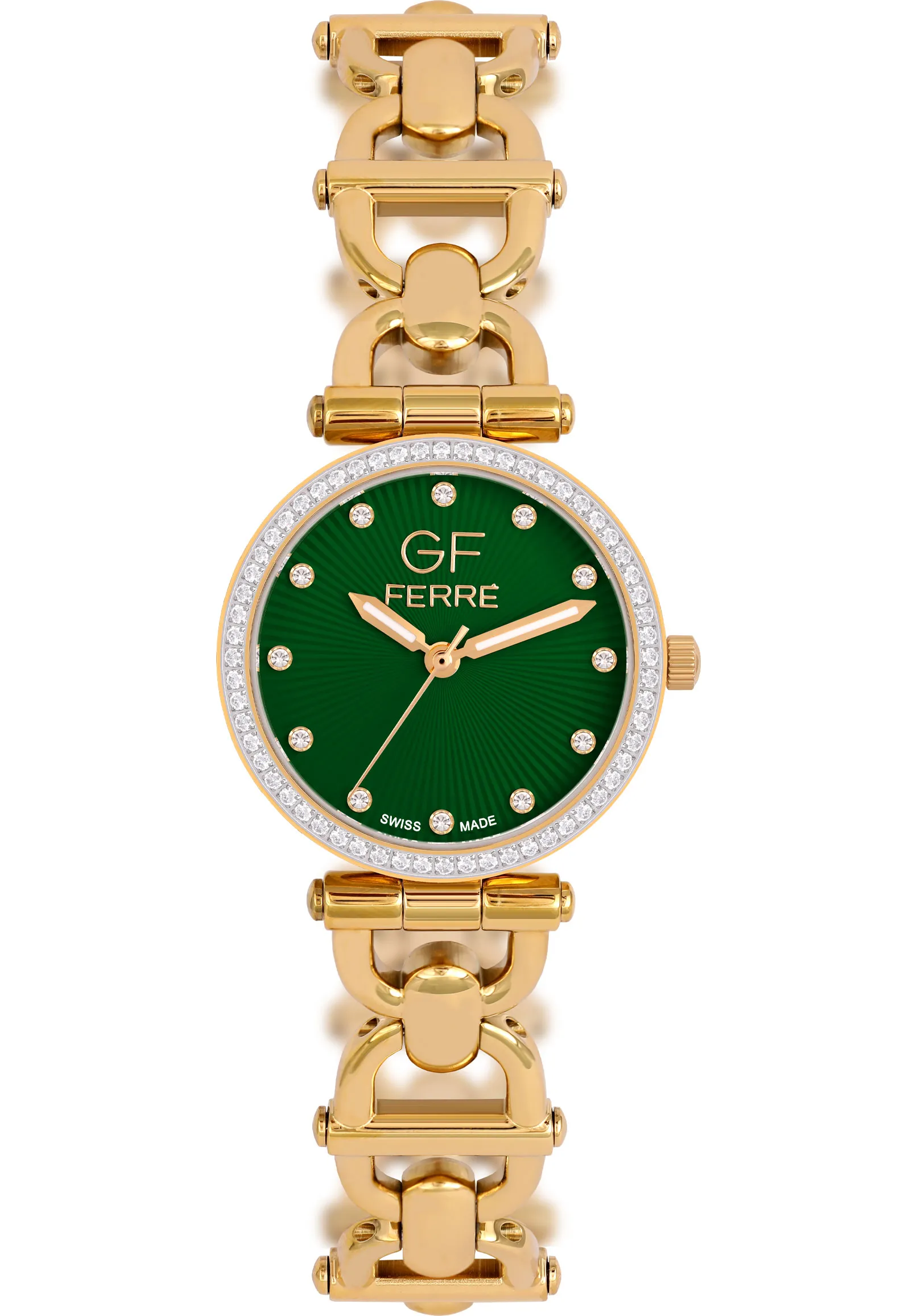 GFGN170030LZ.webp GF Ferre- Ladies- GP Case- Green Dial- GP Band- CZ 64-12 - Image 1