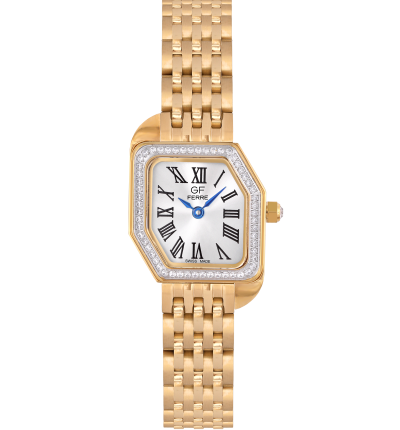 GF Ferre- Ladies- GP Case- Silver Dial- GP Band- CZ