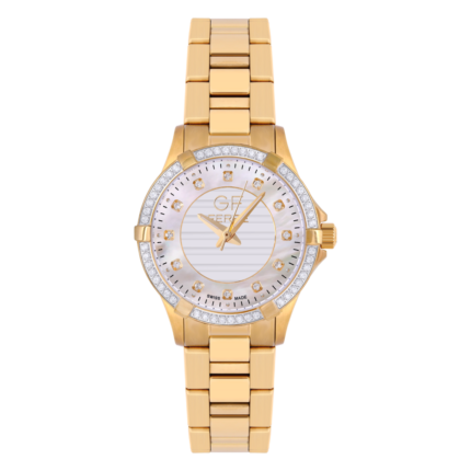 GF Ferre- Ladies- GP Case- MOP Dial- GP Band- 59 CZ