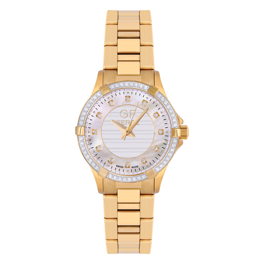 GFGP170031LZ.webp GF Ferre- Ladies- GP Case- MOP Dial- GP Band- 59 CZ - Image 1