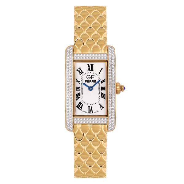 GFGP170040LZ.webp GF Ferre- Ladies- GP Case- White Dial- GP Band- CZ - Image 1