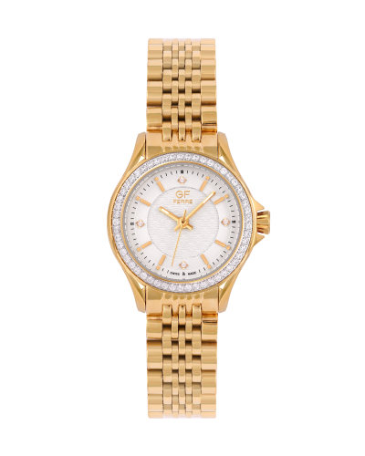 GFGP170133LZ.webp GF Ferre- Ladies- GP Case- White Dial- GP Band- 53 CZ - Image 1