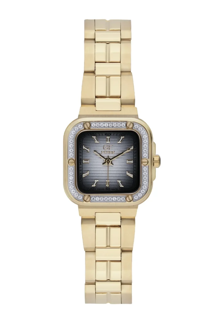 GF Ferre- Ladies- GP Case- White Dial- GP Band- CZ - Image 1