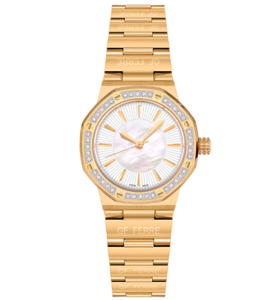 GF Ferre- Ladies- GP Case- MOP Dial- GP Band- CZ