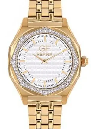 GF Ferre- Ladies- GP Case- White Dial- GP Band- CZ