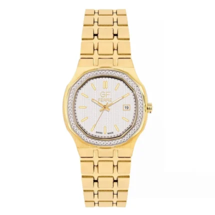 GF Ferre- Ladies- GP Case- White Dial- GP Band- CZ