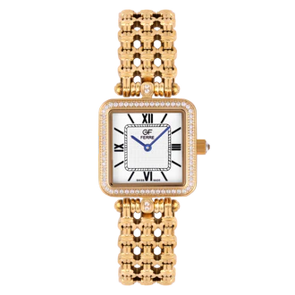 GF Ferre- Ladies- GP Case- White Dial- GP Band- CZ