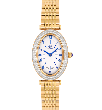 GF Ferre- Ladies- GP Case- Silver Dial- GP Band- CZ