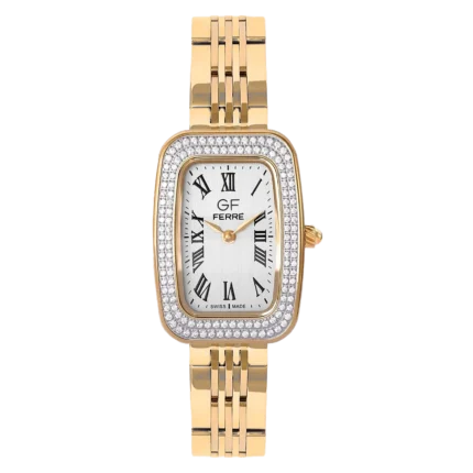 GF Ferre- Ladies- GP Case- Silver Dial- GP Band- CZ