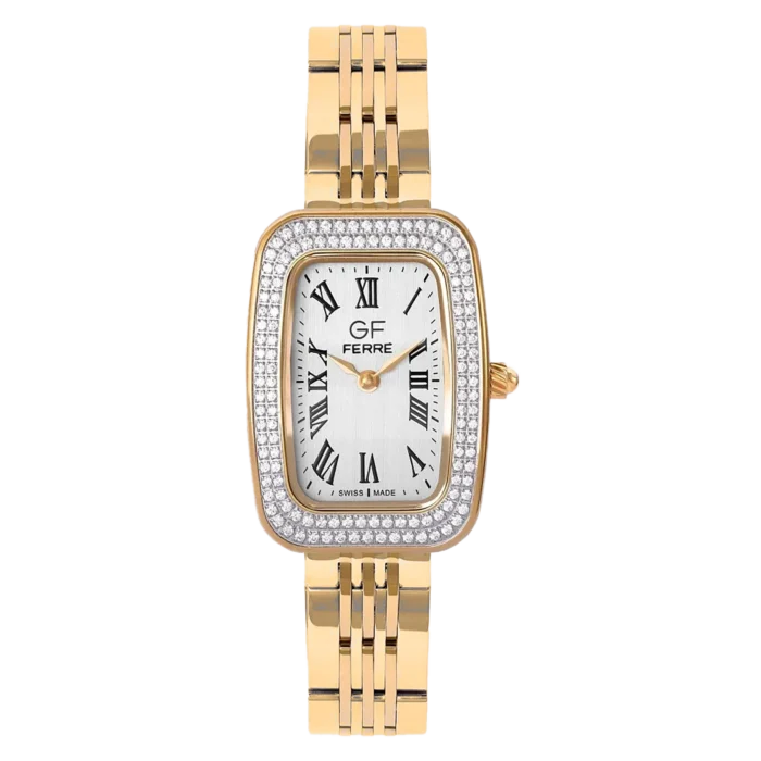 GF Ferre- Ladies- GP Case- Silver Dial- GP Band- CZ - Image 1