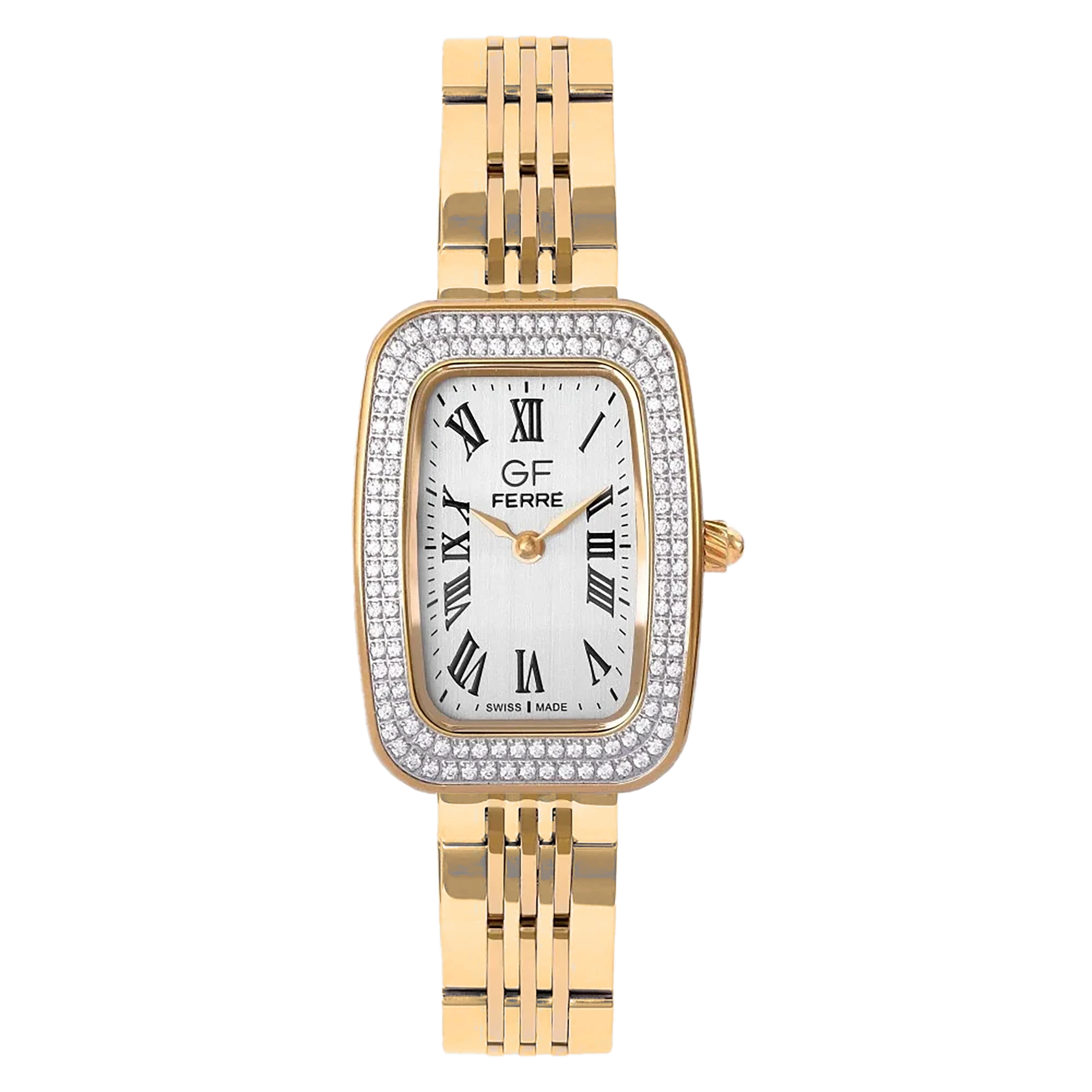 GFGP8094LZ.webp GF Ferre- Ladies- GP Case- Silver Dial- GP Band- CZ - Image 1