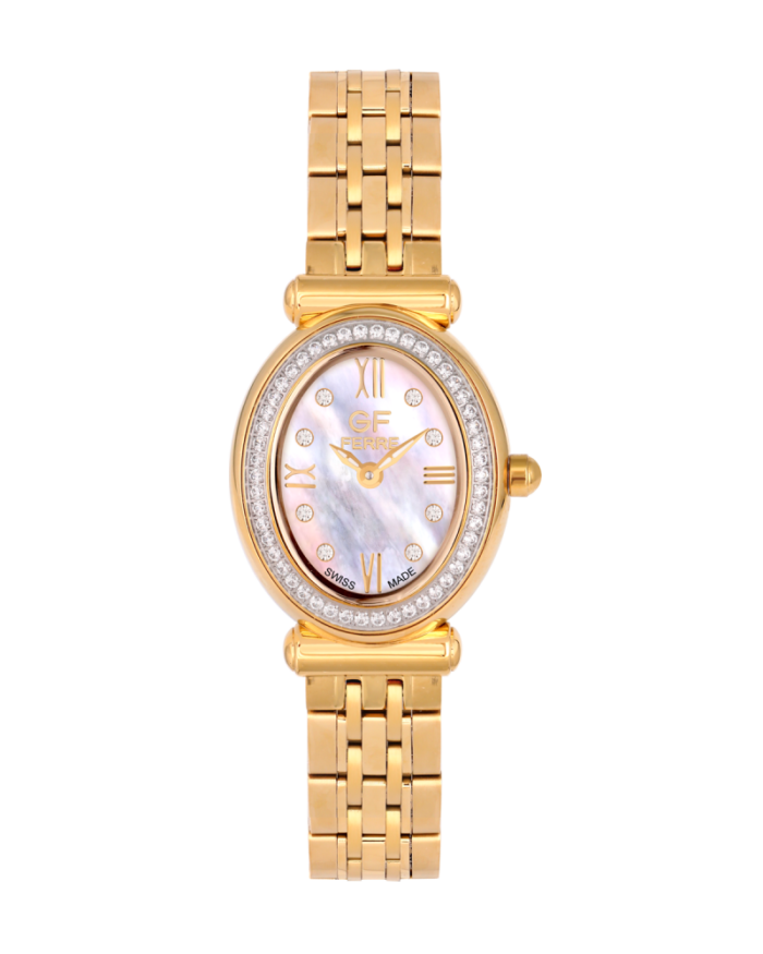 GF Ferre- Ladies- GP Case- MOP Dial- GP Band- CZ - Image 1