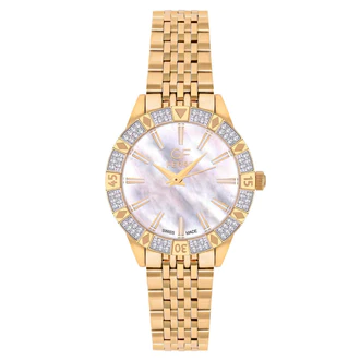 GF Ferre- Ladies- GP Case- MOP Dial- GP Band- CZ