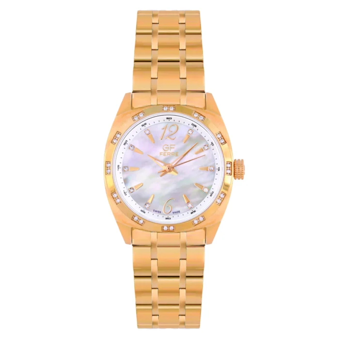 GF Ferre- Ladies- GP Case- MOP Dial- GP Band- CZ - Image 1