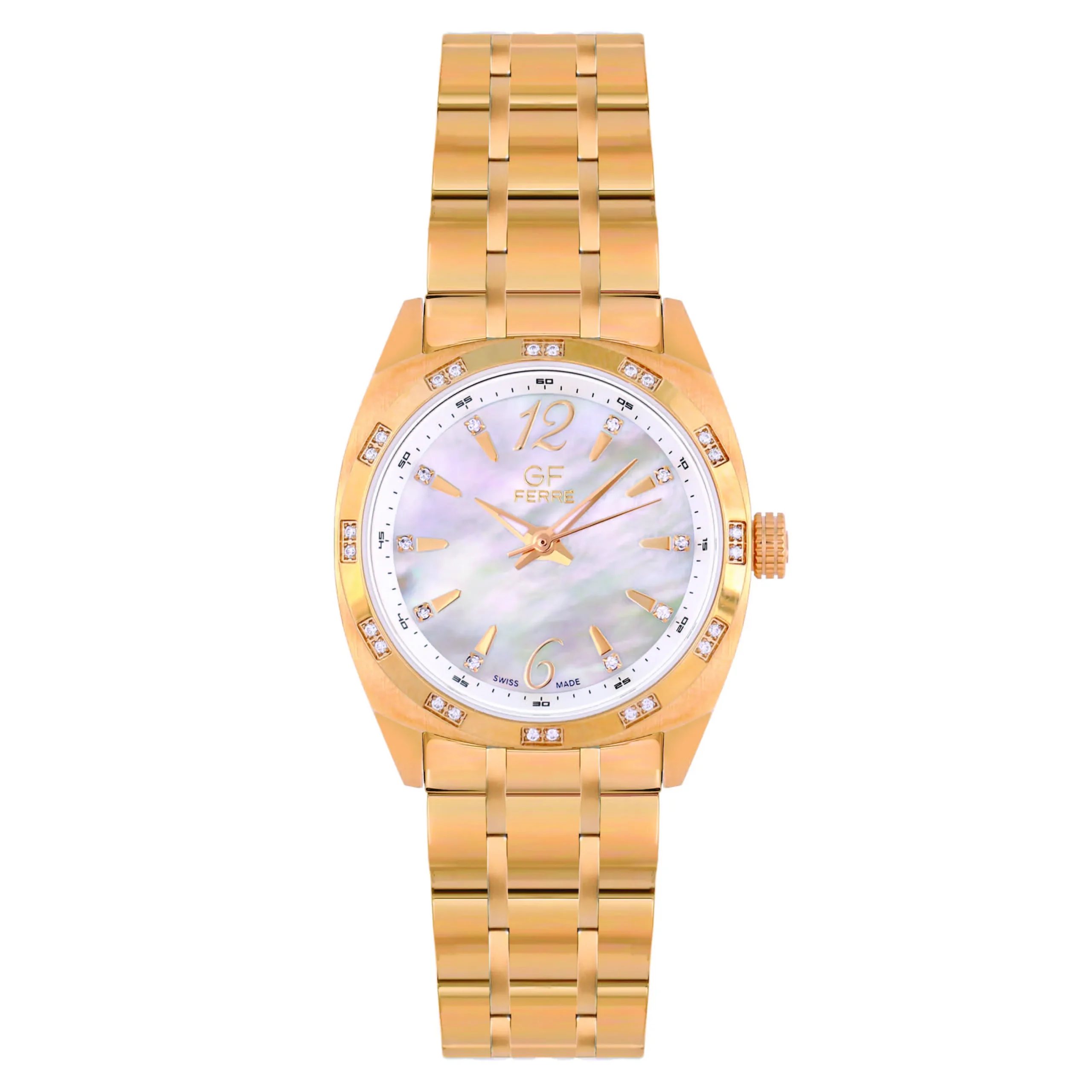 GFGP8931LZ.webp GF Ferre- Ladies- GP Case- MOP Dial- GP Band- CZ - Image 1