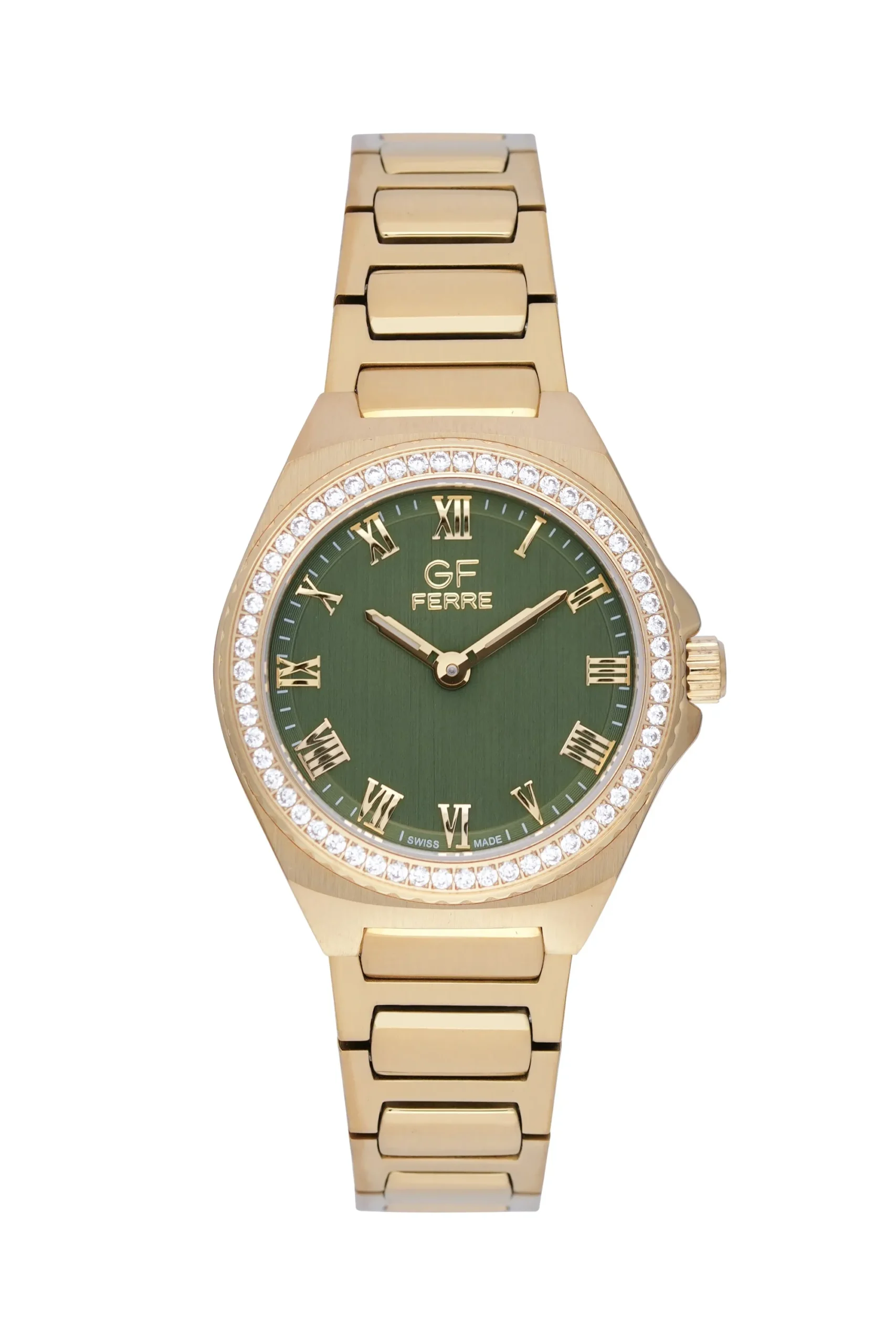 GFGPGN25263LZ.webp GF Ferre- Ladies- GP Case- Green Dial- GP Band- CZ - Image 1