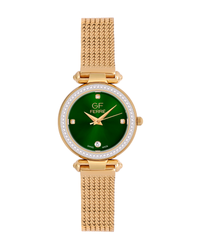 GFGPN170045LZ.webp GF Ferre- Ladies- GP Case- Green Dial- GP Band- CZ - Image 1