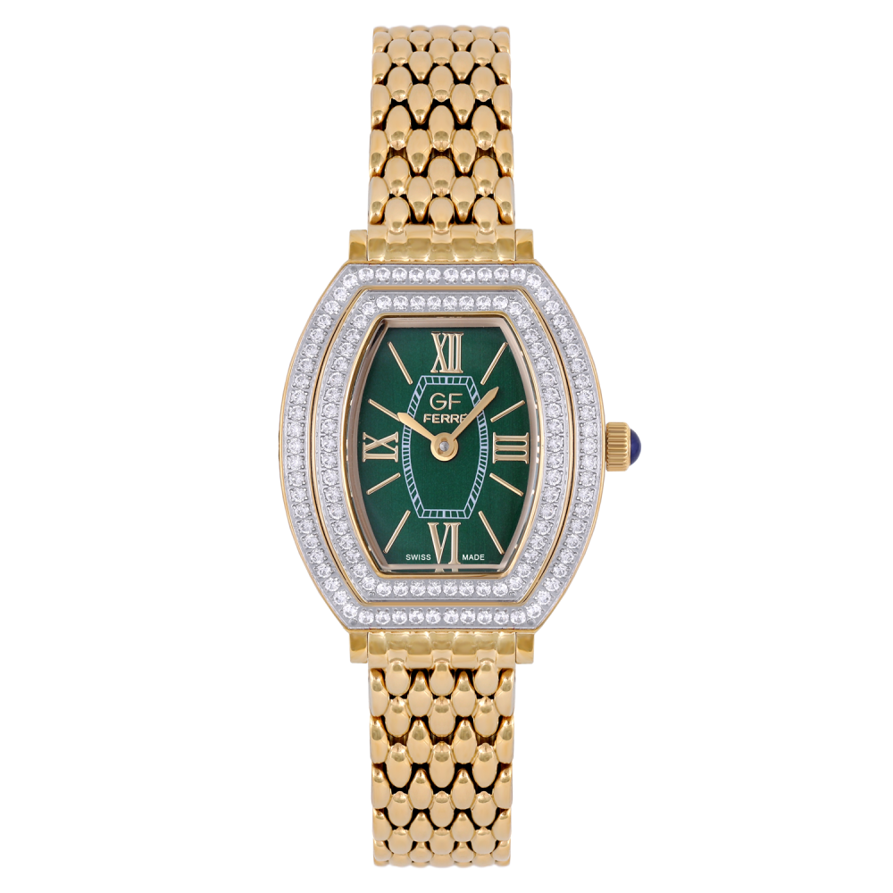 GFGPN170047L.webp GF FERRE- Ladies- GP Case- Green Dial- GP Band- cz - Image 1
