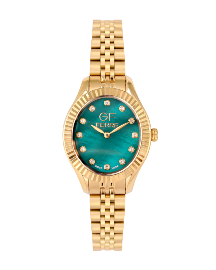 GF Ferre- Ladies- GP Case- Green Dial- GP Band- CZ 76 - Image 1