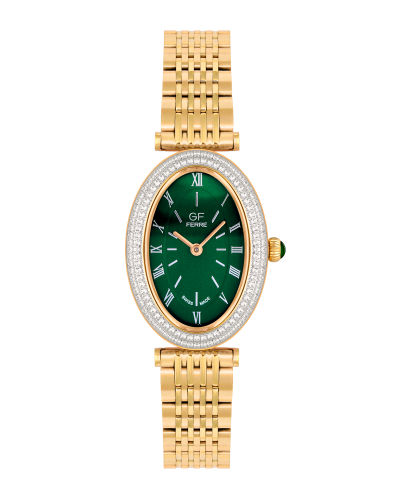 GFGPN8090LZ.webp GF Ferre- Ladies- GP Case- Green Dial- GP Band- CZ - Image 1