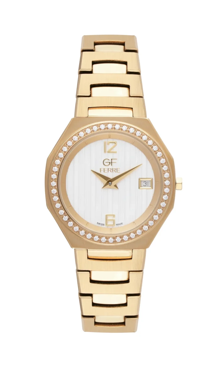 GF Ferre- Ladies- GP Case- Silver Dial- GP Band- CZ - Image 1