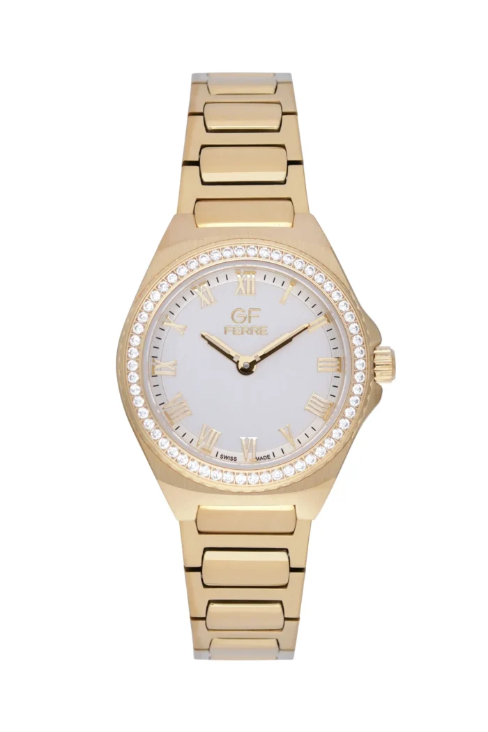 GF Ferre- Ladies- GP Case- Silver Dial- GP Band- CZ - Image 1