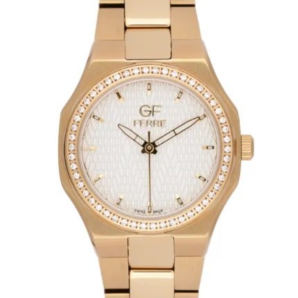 GF Ferre- Ladies- GP Case- White Dial- GP Band- CZ