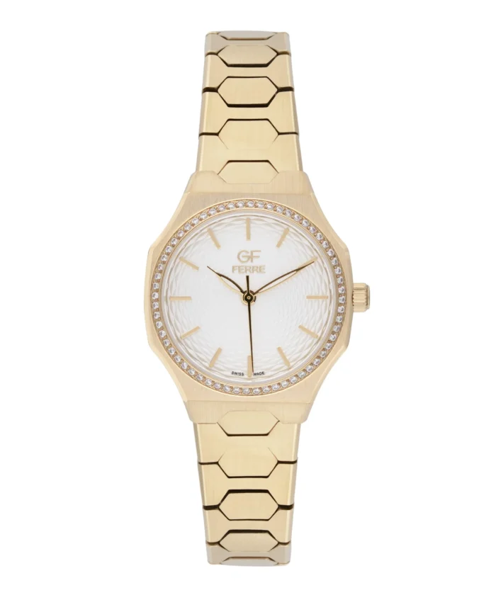 GF Ferre- Ladies- GP Case- Silver Dial- GP Band- CZ - Image 1