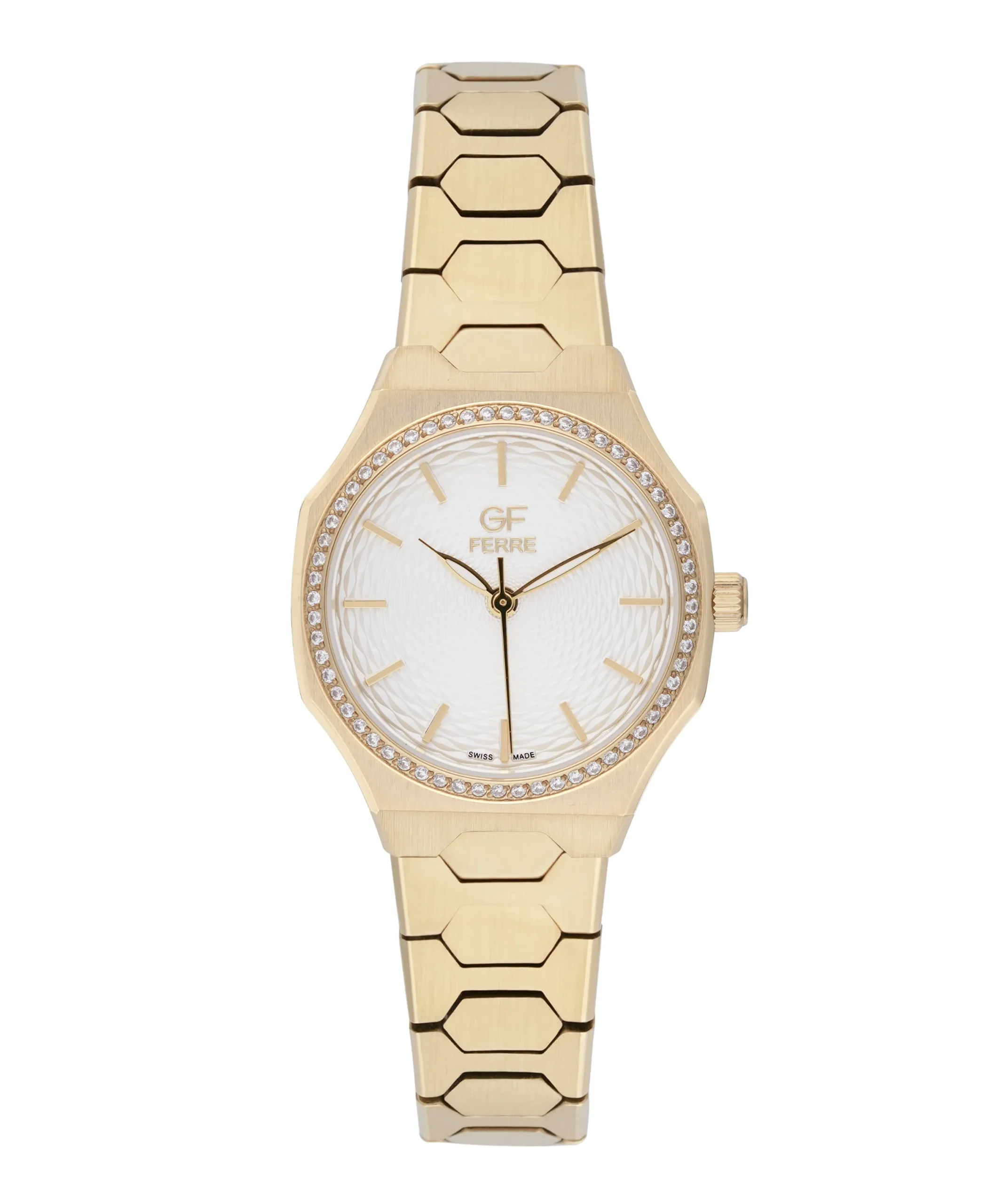 GFGPW6017LZ.webp GF Ferre- Ladies- GP Case- Silver Dial- GP Band- CZ - Image 1