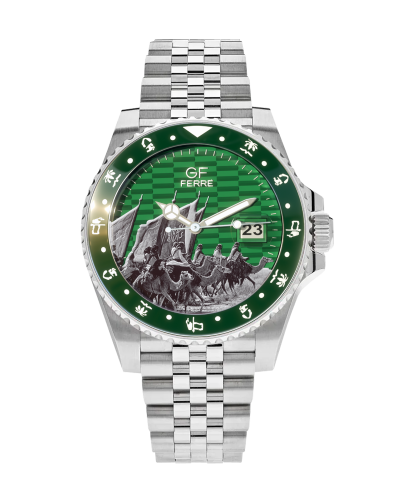 GFSNG170219G.webp GF Ferre- Gents- SS Green Case- Green Dial- SS Band - Image 1