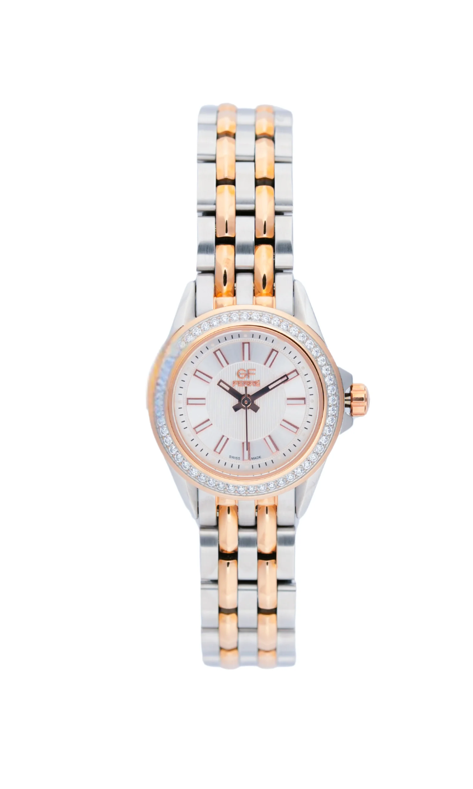 GFSR3153LZ.webp GF Ferre- Ladies- TTRG Case- Silver Dial- TTRG Band- CZ 53 - Image 1