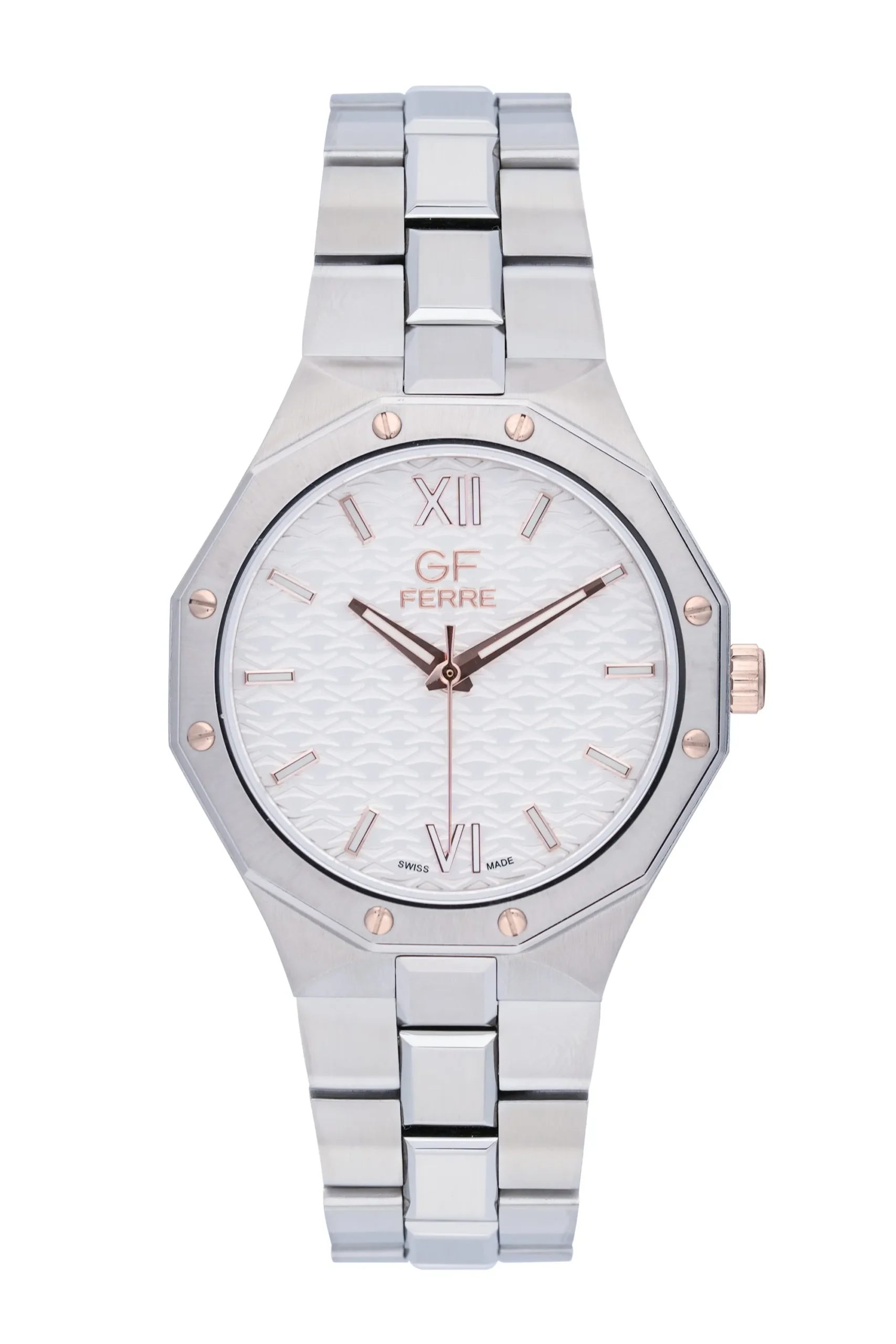 GFSRGW25375G.webp GF Ferre- Gents- TTRG Case- Silver Dial- SS Band - Image 1