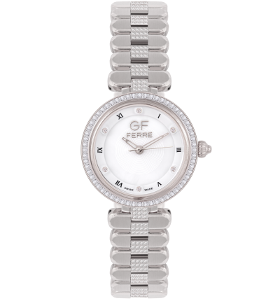 GF Ferre- Ladies- SS Case- MOP Dial- SS Band- CZ