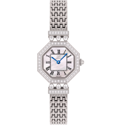 GF Ferre- Ladies- SS Case- White Dial- SS Band- CZ