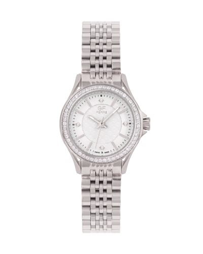 GFSS170133LZ.webp GF Ferre- Ladies- SS Case- White Dial- SS Band- 53 CZ - Image 1