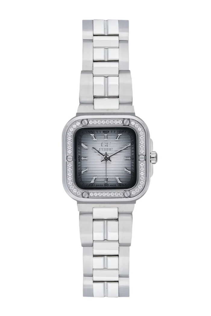 GF Ferre- Ladies- SS Case- White Dial- SS Band- CZ - Image 1