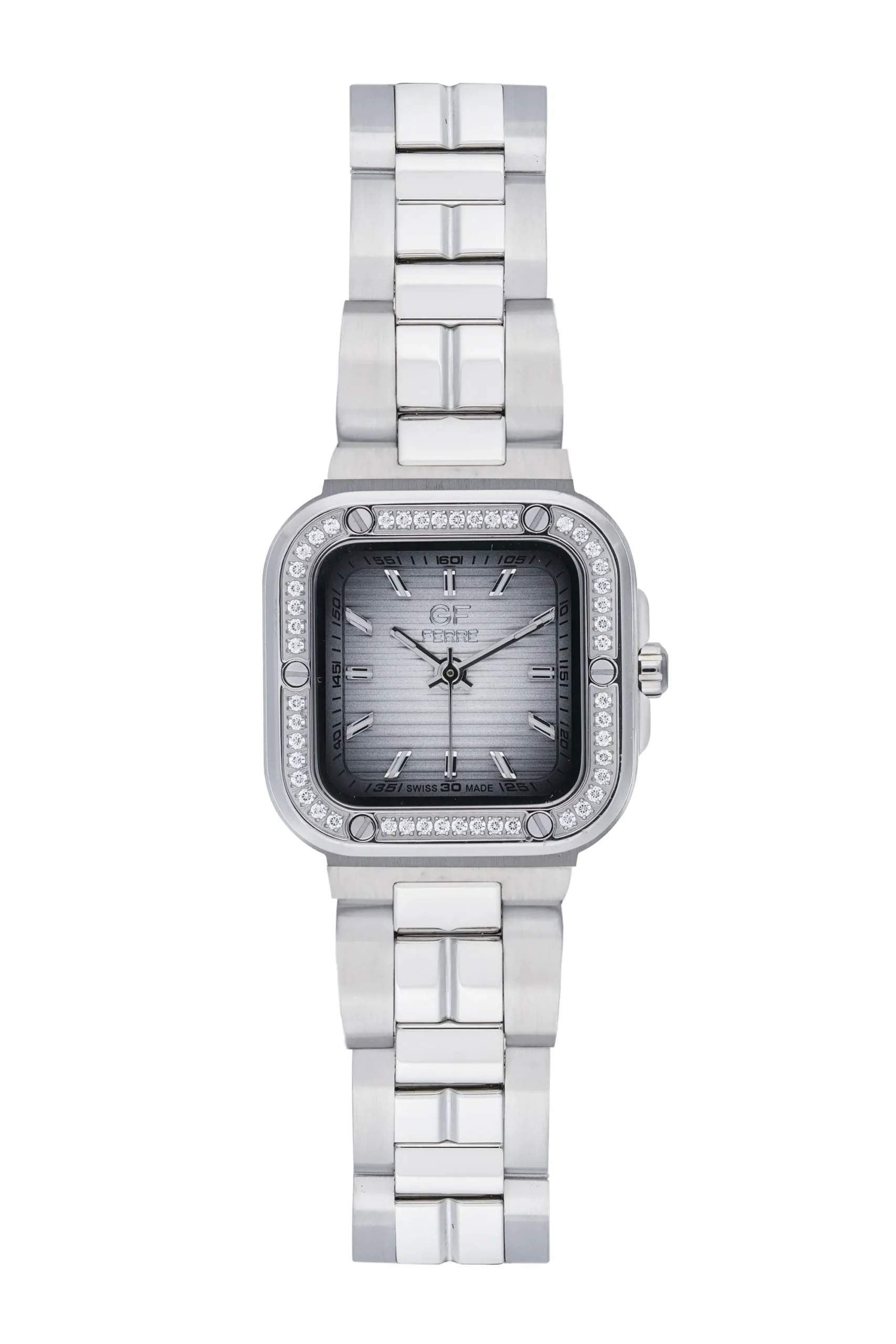 GFSS170136LZ.webp GF Ferre- Ladies- SS Case- White Dial- SS Band- CZ - Image 1
