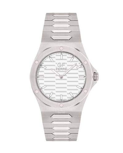 GFSS170181G.webp GF Ferre- Gents- SS Case- White Dial- SS Band - Image 1