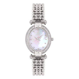 GF Ferre- Ladies- SS Case- White Dial- SS Band- CZ