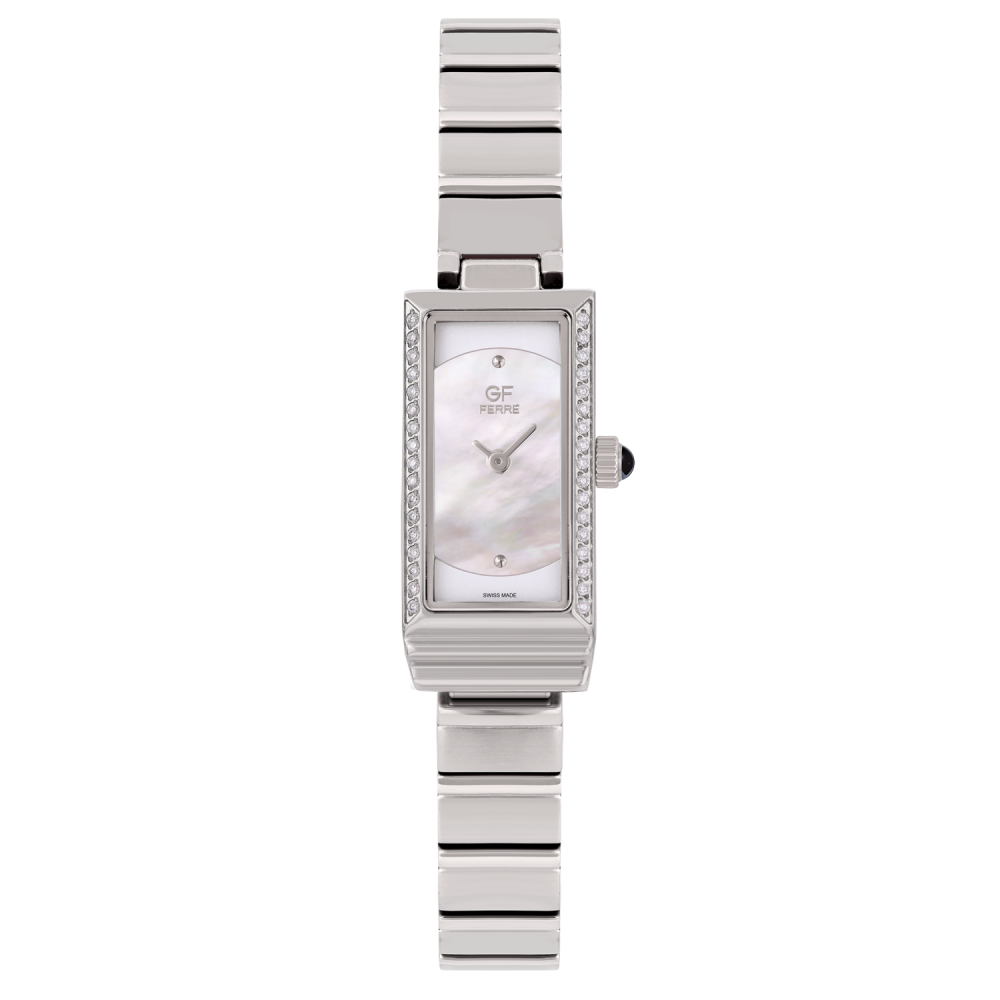 GFSS2224LZ.webp GF Ferre- Ladies-SS Case- Mop Dial- SS Band- CZ - Image 1