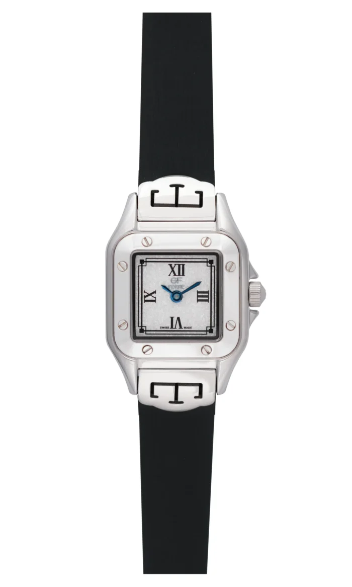 GF Ferre- Ladies- SS Case- White Dial- Black Leather Strap - Image 1