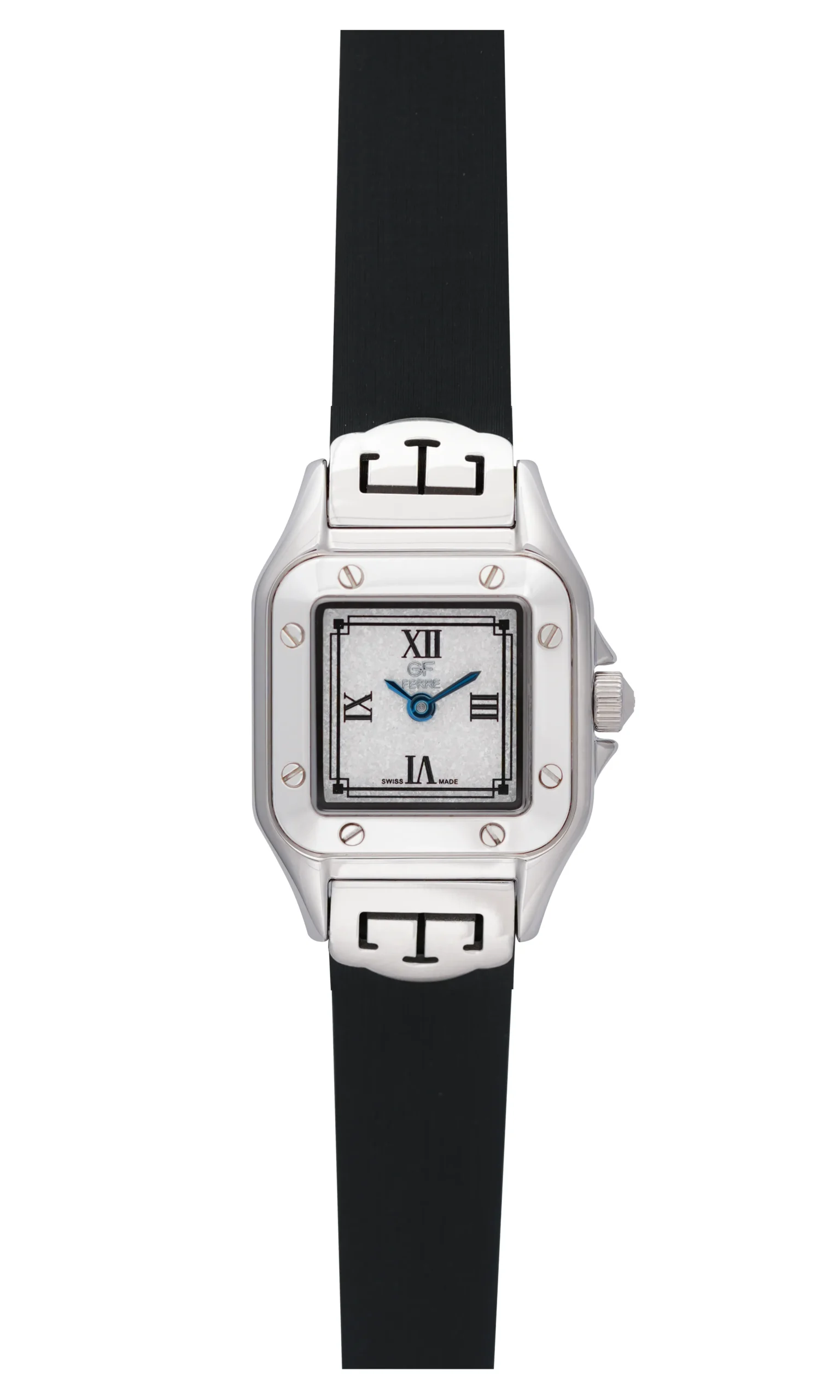 GFSS2357.webp GF Ferre- Ladies- SS Case- White Dial- Black Leather Strap - Image 1