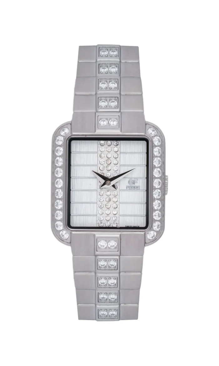 GF Ferre- Ladies- SS Case- White Dial- SS Band- CZ - Image 1