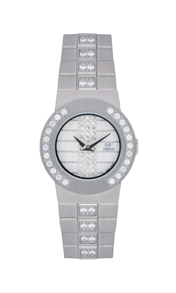 GF Ferre- Ladies- SS Case- White Dial- SS Band- CZ - Image 1