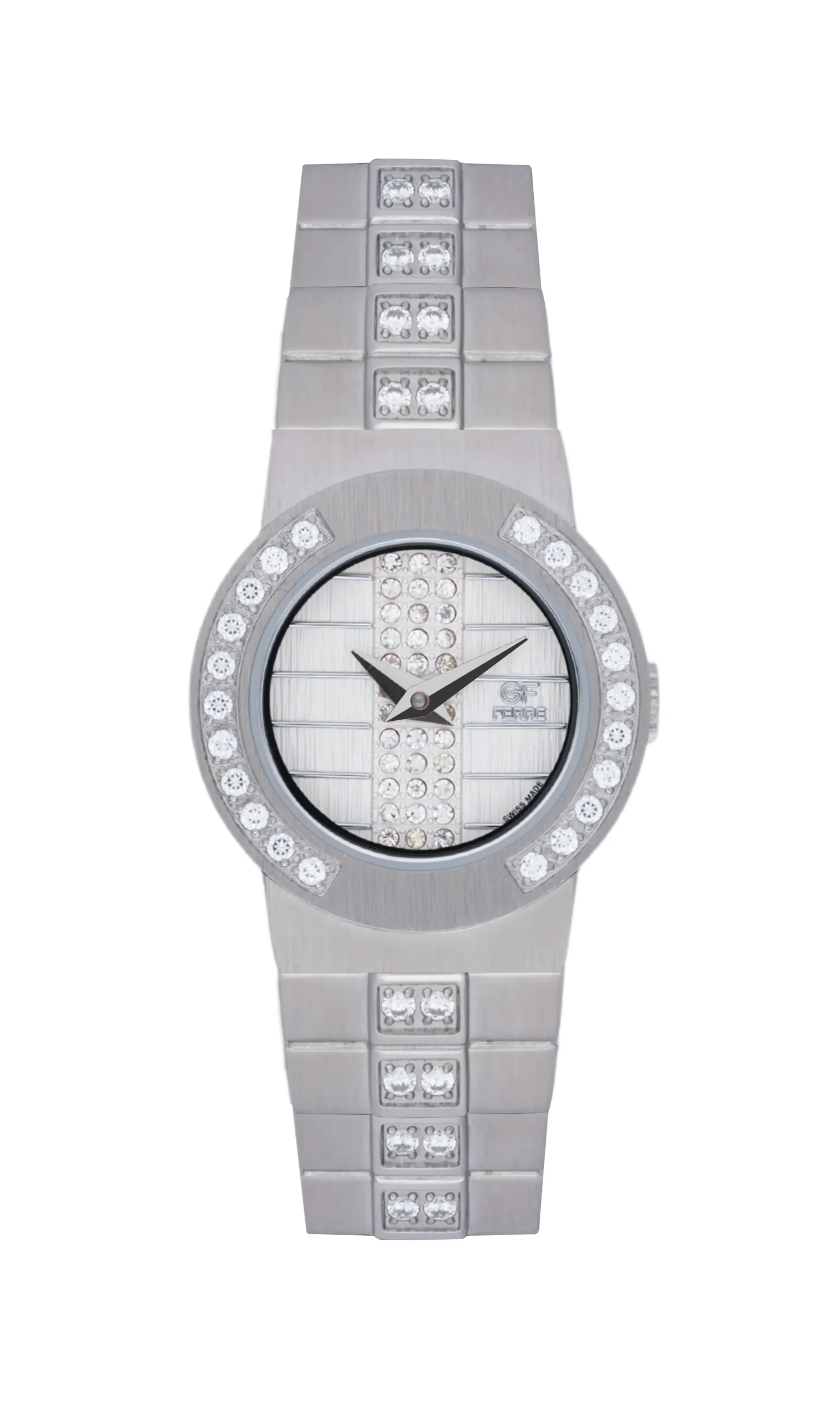 GFSS2492LZ.webp GF Ferre- Ladies- SS Case- White Dial- SS Band- CZ - Image 1