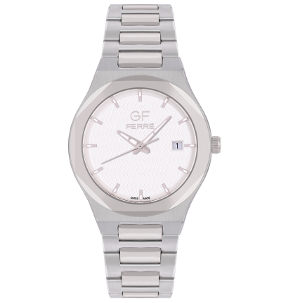 GF FERRE- Gents- SS Case- Silver dial- SS Band