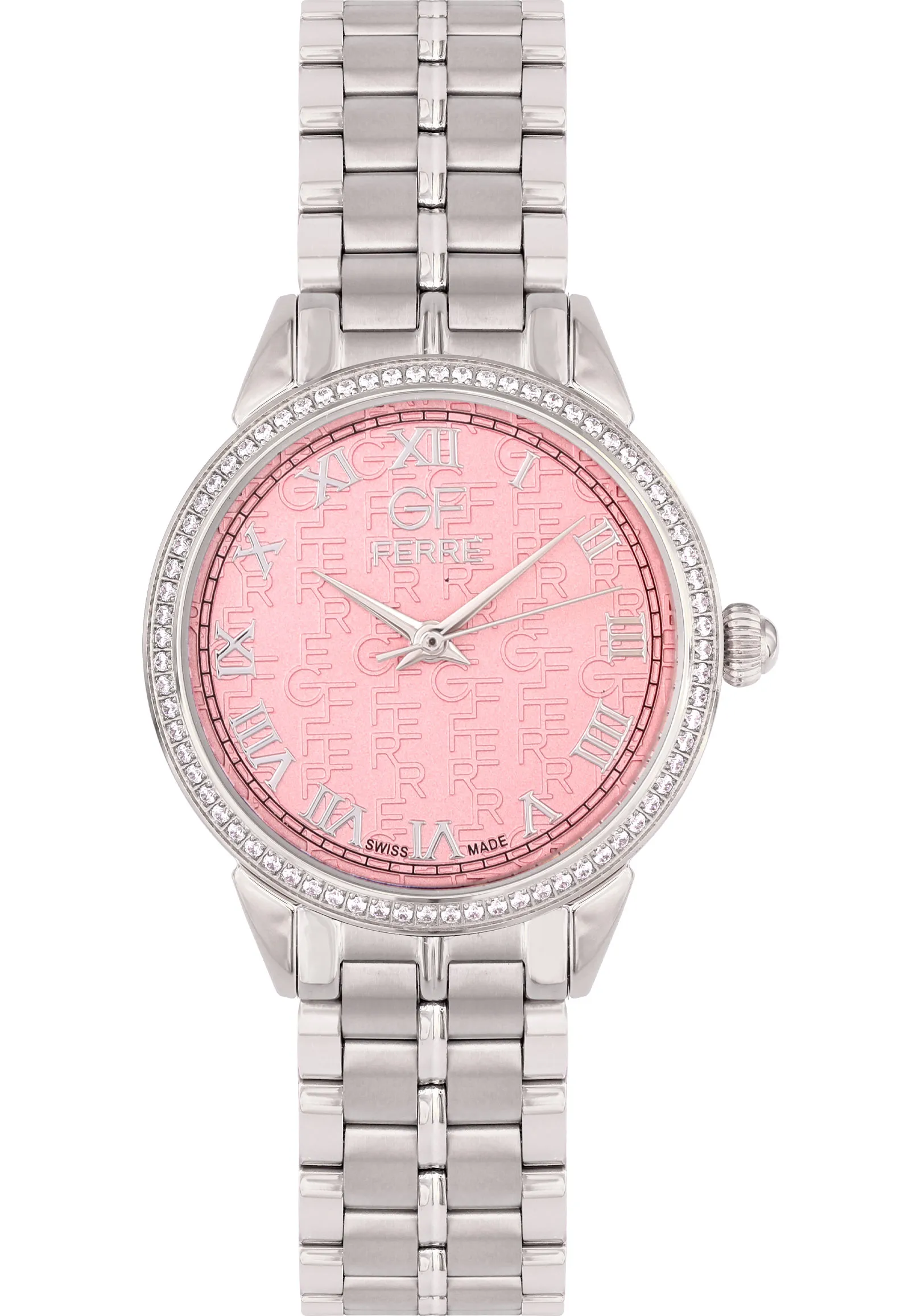 GFSS5027LZ.webp GF Ferre- Ladies- SS Case- Pink Dial- SS Band- CZ - Image 1