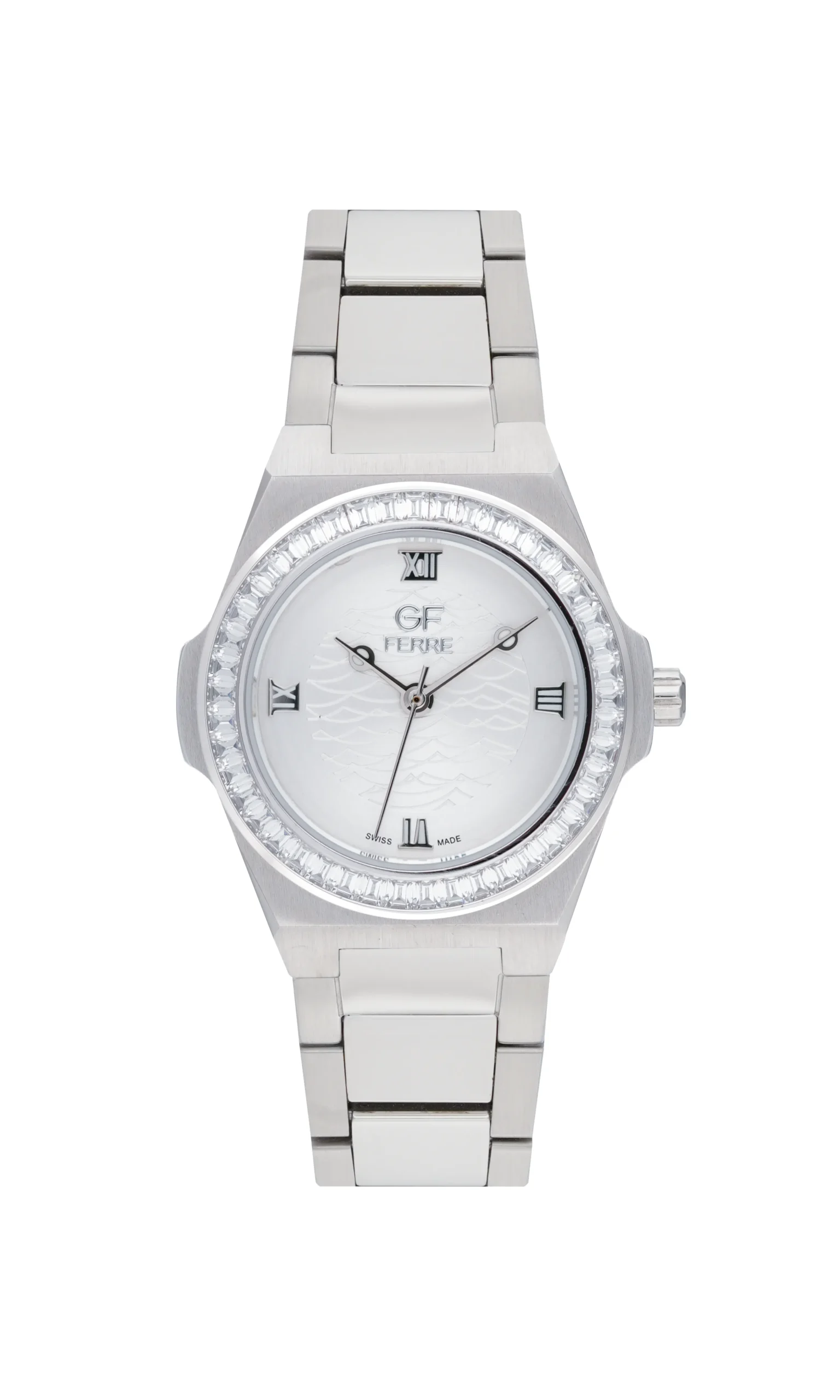 GFSS6004LZ.webp GF Ferre- Ladies- SS Case- White Dial- SS Band- CZ - Image 1