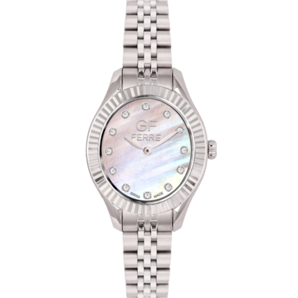 GF Ferre- Ladies- SS Case- MOP Dial- SS Band- CZ 76